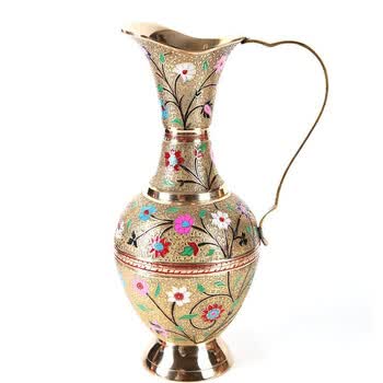 禾文阿思 印巴文化 印度手工彩绘玛哈贾花瓶 印度进品手工艺品 花插