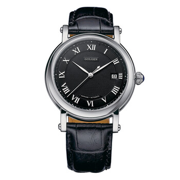 古尊golgen 天玑机械系列皮带男表全自动机械表黑面黑带男表gn6008m