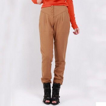 宅辛2011四粒扣高腰育克修身帅气长裤 k104039 灰色 s