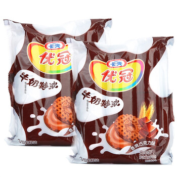 【优冠饼干】优冠牛奶特浓饼干香滑巧克力味390g*2袋 【行情 报价