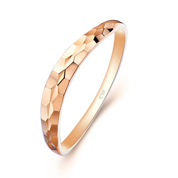 周大福 现代时尚立体玫瑰金18k金戒指 e48191 14号