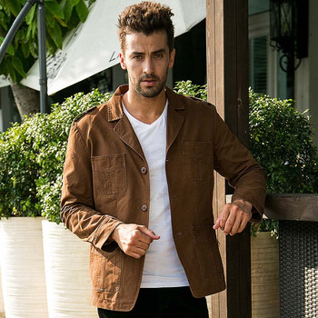 【马克伯格】2012秋季水洗夹克纯棉商务休闲男士外套 j073 棕色 xxl