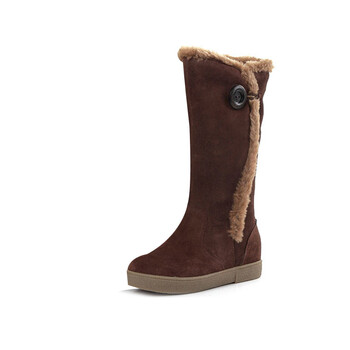 女鞋 雪地靴 月芽儿yueyaer冬女纽扣中筒雪地靴1.