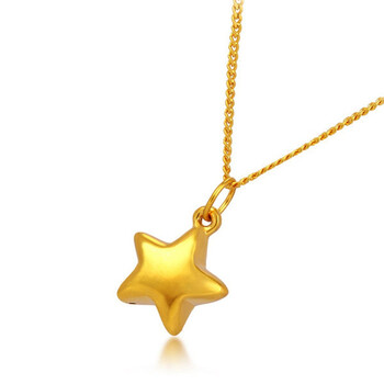 潮宏基 3d硬金星星足金吊坠