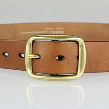 黛酷(dai&ku)男士腰带铜扣进口头层牛皮休闲皮带dk-2487 浅棕色 95cm