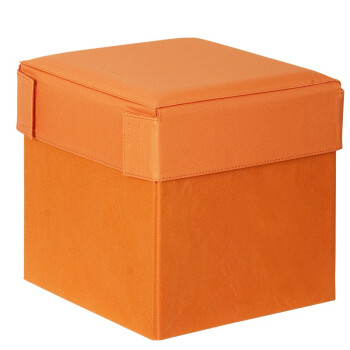 慧乐家 正方形牛津布储物收纳凳橙色66006