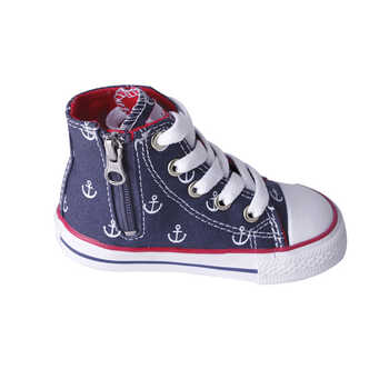 > kids.ing凯蒂氏ak308蓝色船锚秋冬男女小童高帮运动休闲帆布鞋 9
