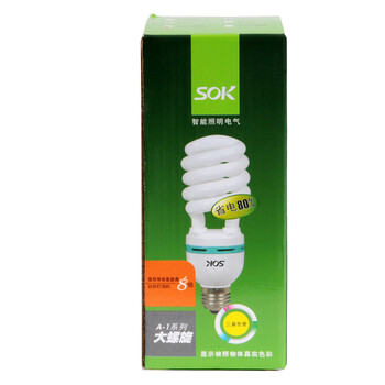 SOK三基色节能荧光灯管24W-大半螺-E27日光色4只装