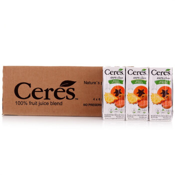 南非 Ceres西瑞斯100%纯果汁(多口味混合)200mL*24盒