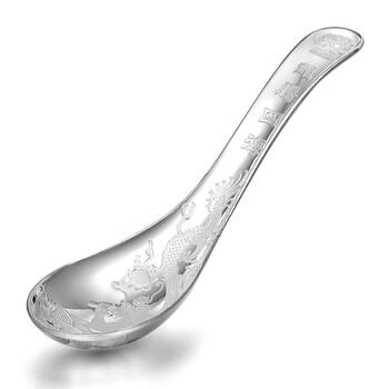 欧瑞德 银勺子 999千足银 龙纹 调羹 投资珍藏商务礼品 20克