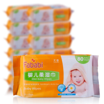 Fababi 范儿萌 婴儿柔湿巾（无香型）80片*12包
