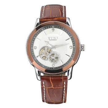 eyki艾奇 全自动机械机芯男表 镂空时尚 机械皮带手表 钢带男表8411