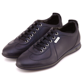 zegnasport 杰尼亚 男士蓝色真皮休闲鞋 1585x spm blu 42.5码 hz