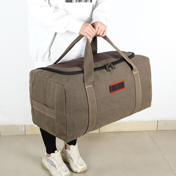 齐宝超大容量120升帆布包手提旅行包行李袋搬家装被子收纳包打工民工