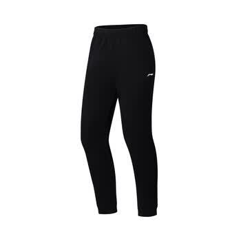 李宁卫裤女士2023春季新款健身跑步长裤束脚休闲运动裤刚黑色aklt1161