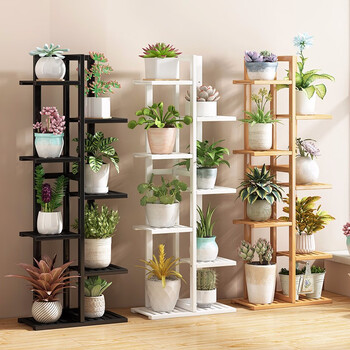 竹艺佳 Zhuyijia 花架子阳台多肉多层客厅绿萝吊兰盆栽架欧式落地花盆架阳台置物架子原色 七层 图片价格品牌报价 京东