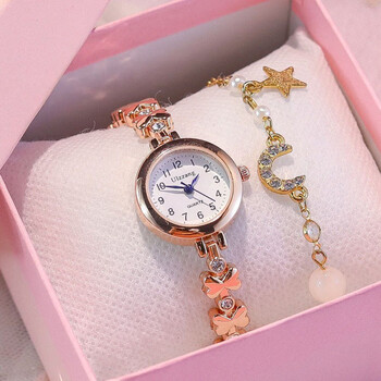 朴里四叶草手链式手表女款小众轻奢高颜值学生简约气质小巧精致小数字