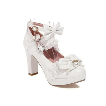 央紫公主鞋成人2022春季甜美韩版高跟鞋圆头厚底粗跟单鞋洛丽塔漫展lo