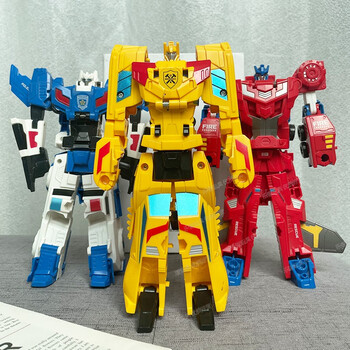 好沐音haomuyin大号变形合体机器人擎天黄蜂二合一汽车玩具儿童拼插