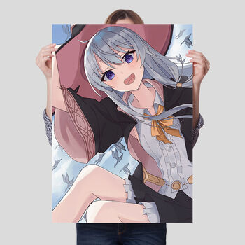 智恰魔女之旅海报伊蕾娜扫帚二次元动漫宿舍卧寝室墙贴自粘周边壁纸