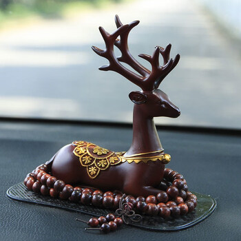 车前摆件车内饰装饰品汽车摆件车前摆件一路平安礼品车载男士摆饰鹿