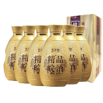 皖酒安徽酒固态食整箱浓香型41度五年窖精品500ml46盒500ml6瓶