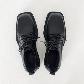 鞋子男潮鞋春夏新款小众方头皮鞋男英伦单鞋韩版德比鞋男网红潮款黑色
