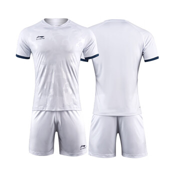 李宁足球服套装比赛定制印号短袖组队训练足球衣团购aatq097标准白a