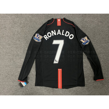 预纳(yuna)滕讯体育nba同款 07-08曼联球衣第二客场黑色足球训练服秋7