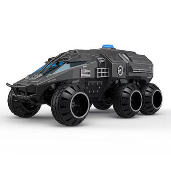 专业rc六驱太空车全比例攀爬越野遥控车未来造型月球车可发射水弹导弹