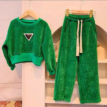 秋冬女童春装套装2022新款韩范时髦网红儿童两件套春秋洋气大童装13岁