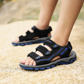 宽脚掌男鞋夏季初中学生凉鞋青少年男生男童中大童男孩脚胖宽沙滩鞋岁