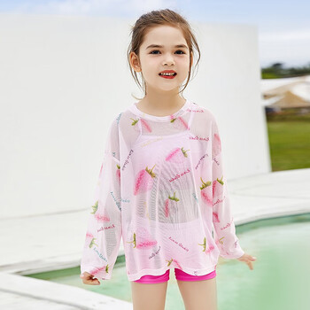 奥洛黛娅儿童泳衣分体三件套宝宝女中小童温泉游泳衣女孩学生夏泳装