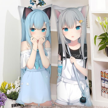 麦思伦猫羽雫等身抱枕猫耳美少女长抱枕猫娘猫咪蓝发萝莉动漫枕头套