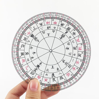 妙如意 精制简易八卦立极尺24二十四山透明板绘图尺罗盘定位仪立极尺