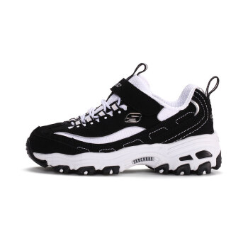 斯凯奇（Skechers）轻便男女童鞋 中大童舒适熊猫鞋 时尚休闲运动鞋996212L 黑色/白色 33.5