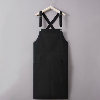 勤思路帆布交叉背带围裙防水防油耐脏围裙餐饮咖啡店防污工作服家用围