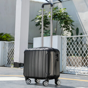 SUKESI高级感结实耐用万向轮小型行李箱男女拉杆箱登机箱商务密码旅行箱 黑色 18 英寸 3节拉杆