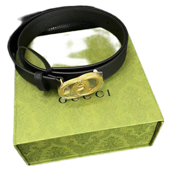 古驰(gucci)宽3cm双g板扣裤腰带黑色皮革男女通用 414516-ap00t-1000