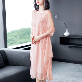 琉语中国风汉服女刺绣改良旗袍连衣裙夏季民族复古女装年轻款中长裙