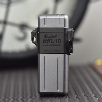 日本原装风车windmill气体打火机户外防风防火防摔超轻生火具 岩石灰