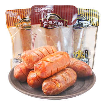 信达xinda地道肉肠原味黑胡椒香辣爆汁烤肠即食猪肉肠热狗脆皮香原味