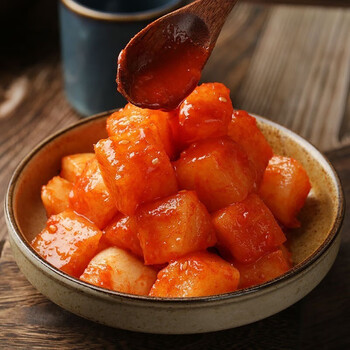 韩食府辣白菜 韩国泡菜 韩式风味延边朝鲜泡菜 萝卜块400g*4袋