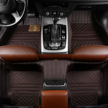 兰德酷路泽中东版5座7座陆巡专用全包围汽车脚垫轻奢真皮款单层咖啡色