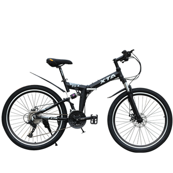 悠景2426寸折叠山地自行车变速越野避震山地车男女成人学生单大气黑色