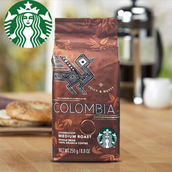 星巴克（Starbucks） 【门店同款】星巴克咖啡豆美国进口可代研磨咖 250g 哥伦比亚【24年7月26号到期】