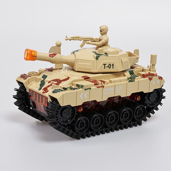 星屑儿童电动声光玩具越野车男孩军事坦克装甲战车爬坡翻滚车生日礼物