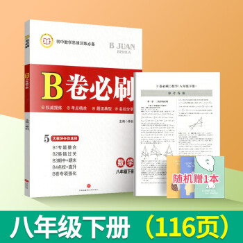 b卷必刷八年级上册下册数学初二八上练习册八下期末冲刺复习题全解8年级B卷初中数学必刷思维专项训练辅导书教辅资料 b卷必刷八下_初二学习资料