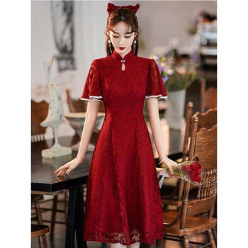 改良版旗袍敬酒服2022新款新娘结婚小个子年轻漂亮晚礼服裙订婚女酒