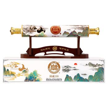 白水杜康 52度高度 粮食酿造 浓香型白酒 封藏100卷轴500ml*2瓶装